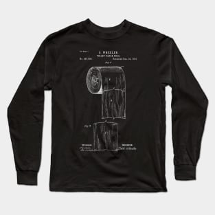 Toilet Paper Patent / Bathroom Art Long Sleeve T-Shirt